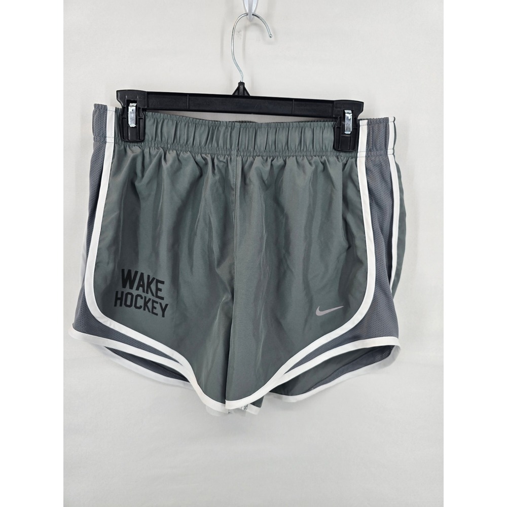 Nike Tempo Dri-FIT Gray Wake Hockey Running Shorts Women Medium Gray WhitePiping